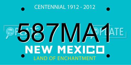 587MA1 New Mexico License Plate