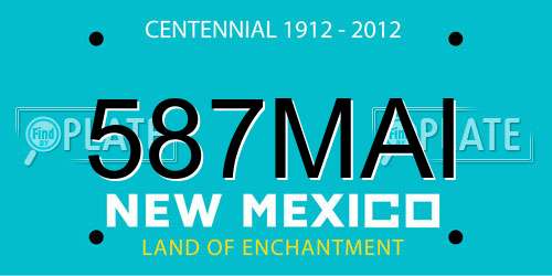 587MAI New Mexico License Plate