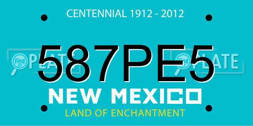 587PE5 New Mexico License Plate