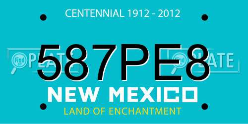 587PE8 New Mexico License Plate