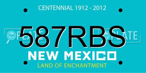 587RBS New Mexico License Plate