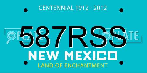 587RSS New Mexico License Plate