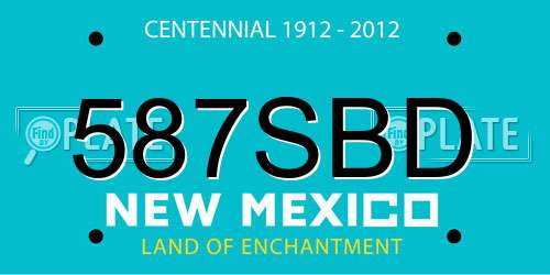 587SBD New Mexico License Plate