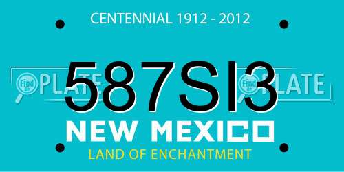 587SI3 New Mexico License Plate