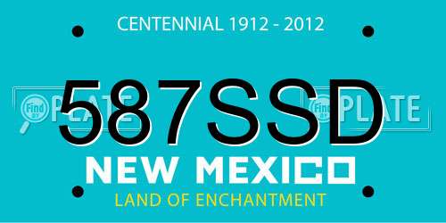 587SSD New Mexico License Plate