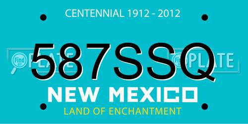 587SSQ New Mexico License Plate