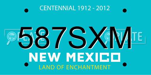 587SXM New Mexico License Plate