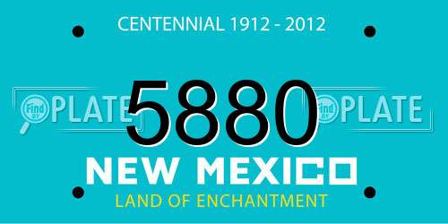 5880 New Mexico License Plate