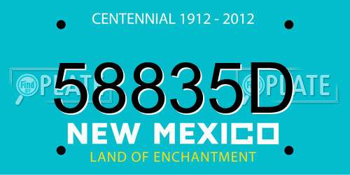 58835D New Mexico License Plate