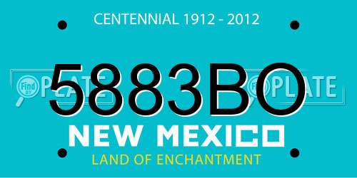 5883BO New Mexico License Plate