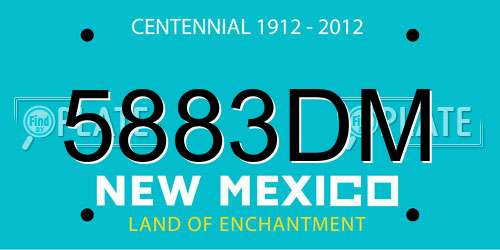 5883DM New Mexico License Plate