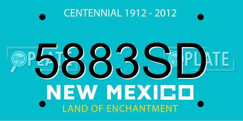 5883SD New Mexico License Plate