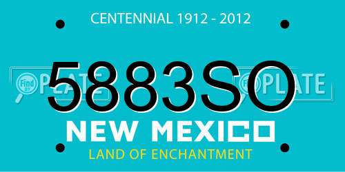 5883SO New Mexico License Plate