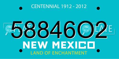 58846O2 New Mexico License Plate