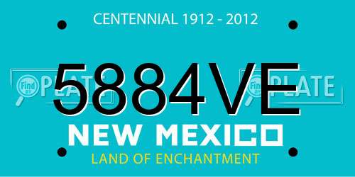 5884VE New Mexico License Plate