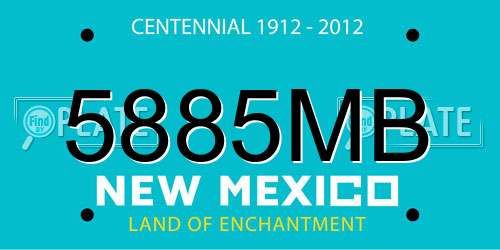 5885MB New Mexico License Plate