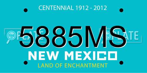 5885MS New Mexico License Plate