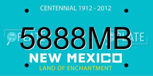 5888MB New Mexico License Plate