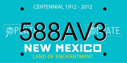 588AV3 New Mexico License Plate