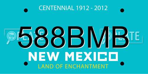588BMB New Mexico License Plate