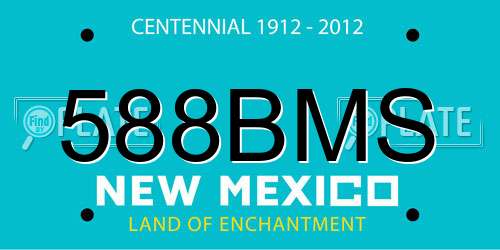 588BMS New Mexico License Plate