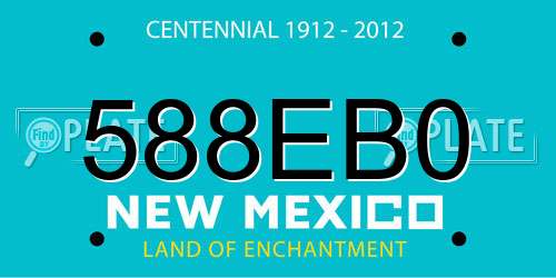 588EB0 New Mexico License Plate