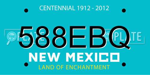 588EBQ New Mexico License Plate