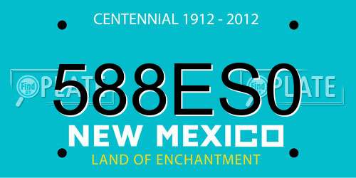 588ES0 New Mexico License Plate