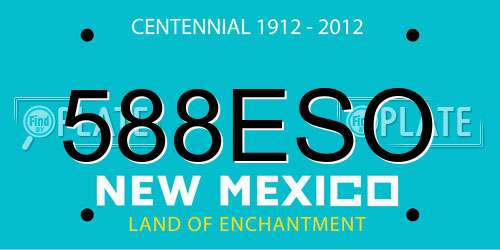 588ESO New Mexico License Plate