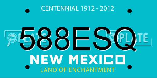 588ESQ New Mexico License Plate