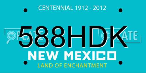 588HDK New Mexico License Plate
