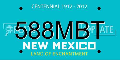 588MBT New Mexico License Plate