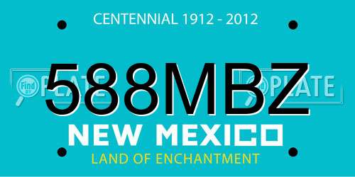 588MBZ New Mexico License Plate