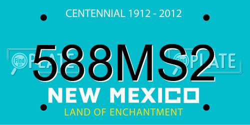 588MS2 New Mexico License Plate