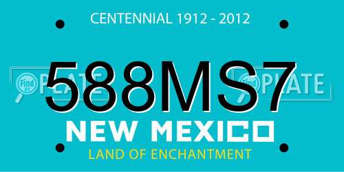588MS7 New Mexico License Plate