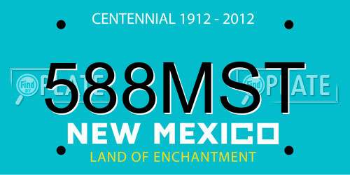 588MST New Mexico License Plate