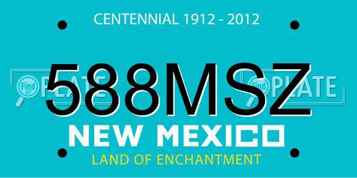 588MSZ New Mexico License Plate
