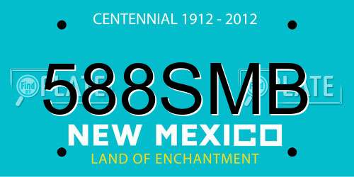 588SMB New Mexico License Plate