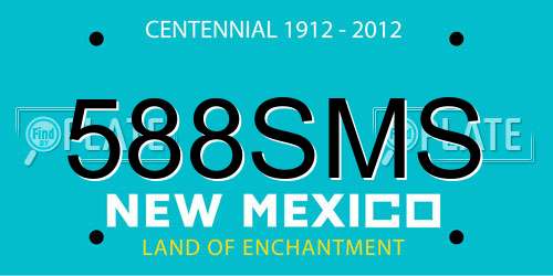 588SMS New Mexico License Plate