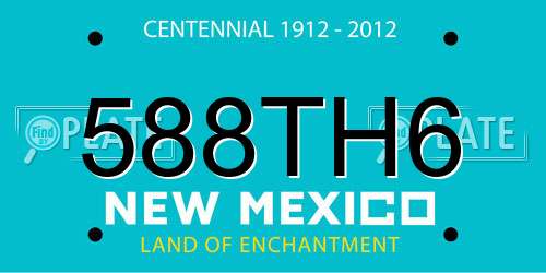 588TH6 New Mexico License Plate