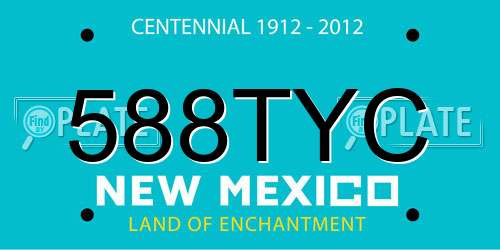 588TYC New Mexico License Plate