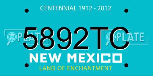 5892TC New Mexico License Plate