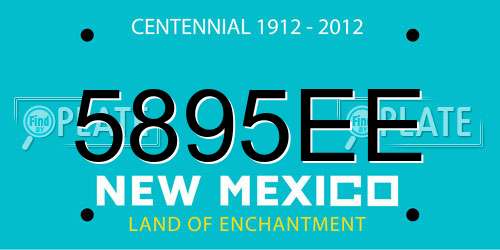 5895EE New Mexico License Plate