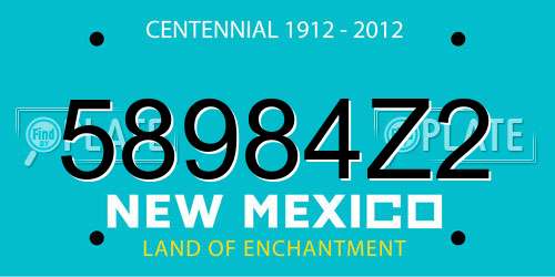 58984Z2 New Mexico License Plate