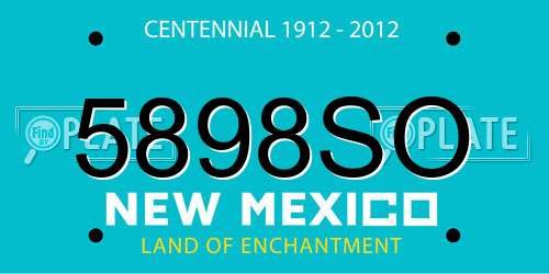 5898SO New Mexico License Plate