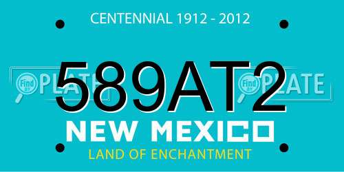 589AT2 New Mexico License Plate