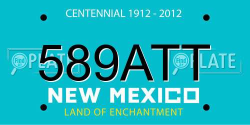 589ATT New Mexico License Plate
