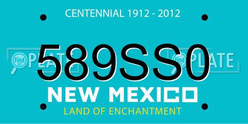 589SS0 New Mexico License Plate