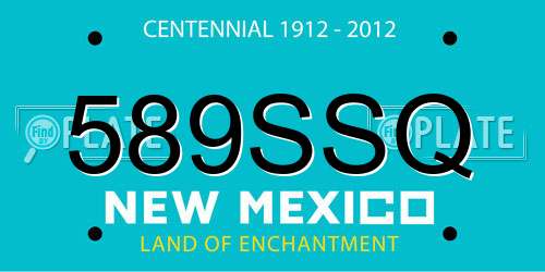 589SSQ New Mexico License Plate