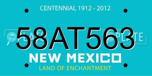 58AT563 New Mexico License Plate